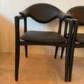 SAR 100,  Ooden Dining Chairs With Leather Seats &ndash; 4 Available &ndash; SAR 100 Each