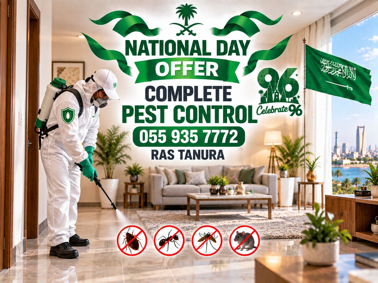 Ras Tanura, Pest Control, 💚💚NATIONAL DAY OFFER–COMPLETE PEST CONTROL RAS TANURA–055 935 7772💚💚