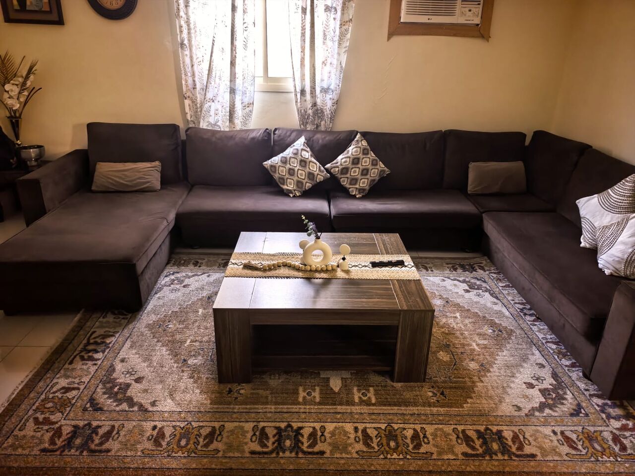 Al Malqa, Furniture, SAR 1000,  U-Shape Used Sofa Set For Sale  U-Shape L/Corner Sofa &ndash; Good Condition