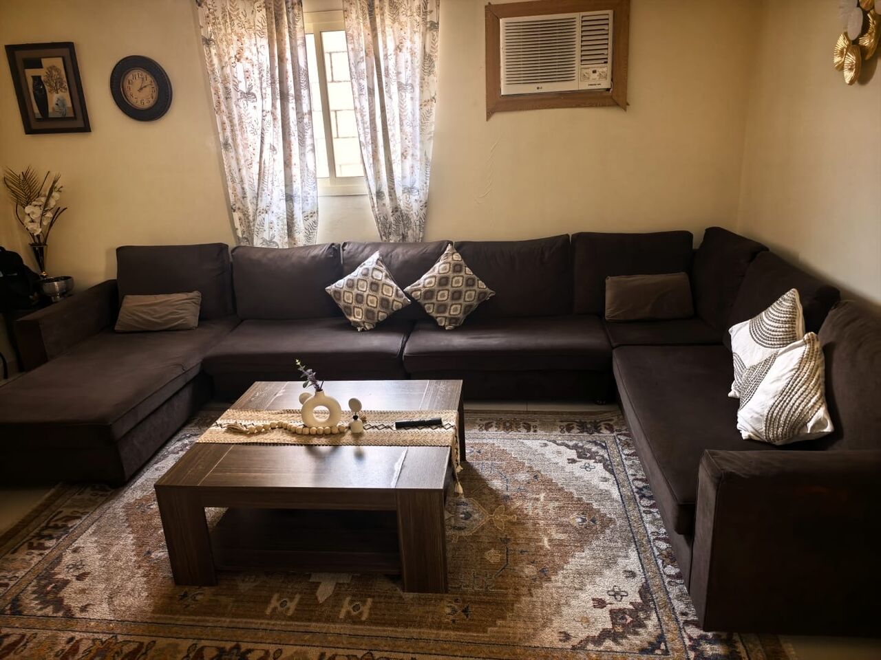 Al Malqa, Furniture, SAR 1000,  U-Shape Used Sofa Set For Sale  U-Shape L/Corner Sofa &ndash; Good Condition