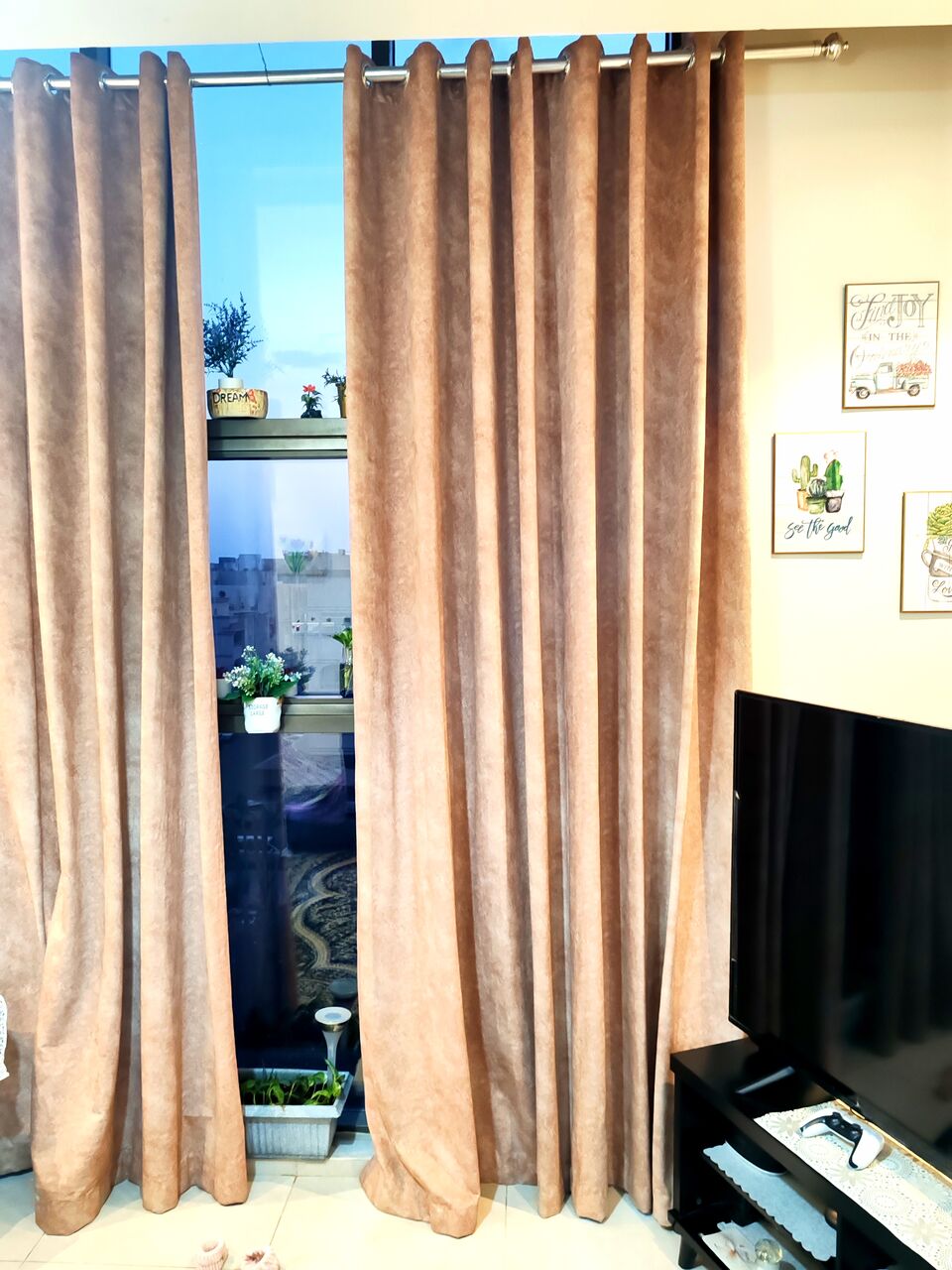 Jeddah, Household Items, SAR 60,  Premium Full-Length Beige / Light Mocha Curtains (Pair)