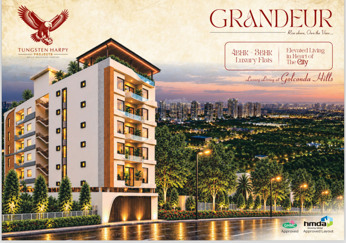 Hyderabad, Real Estate For Sale, 3 BR,  1675 Sq. Feet,  Premium 3 & 4 BHK Luxury Apartments For Sale In Golconda Hills, Alkapur