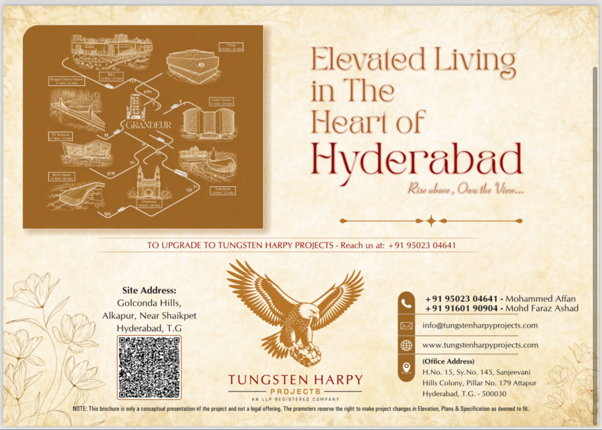 Hyderabad, Real Estate For Sale, 3 BR,  1675 Sq. Feet,  Premium 3 & 4 BHK Luxury Apartments For Sale In Golconda Hills, Alkapur