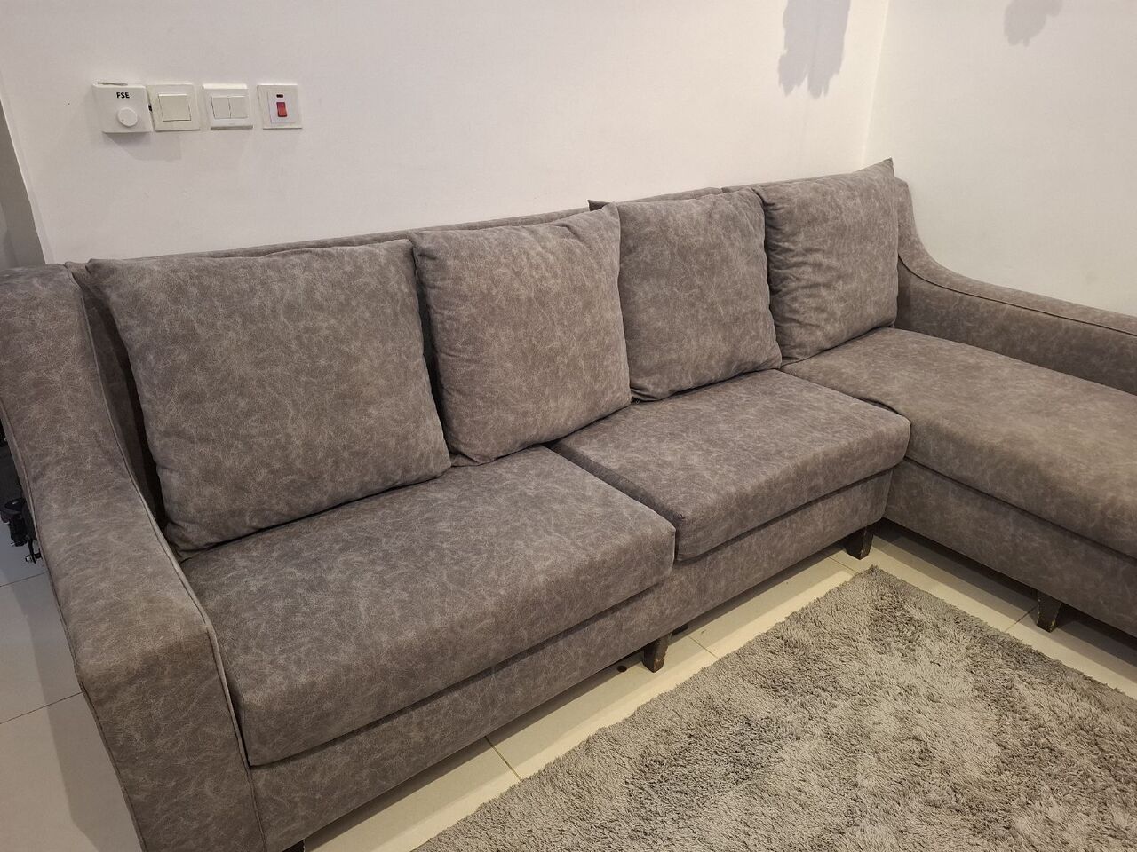Jeddah, Furniture, SAR 350,  L-SHAPE SOFA FOR SALE, GOOD CONDITION.