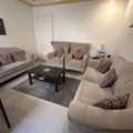 SAR 1300,  7-Seater Sofa Set (3+2+1+1) - Beige Wood+Fabric With Coffee Table+Carpet
