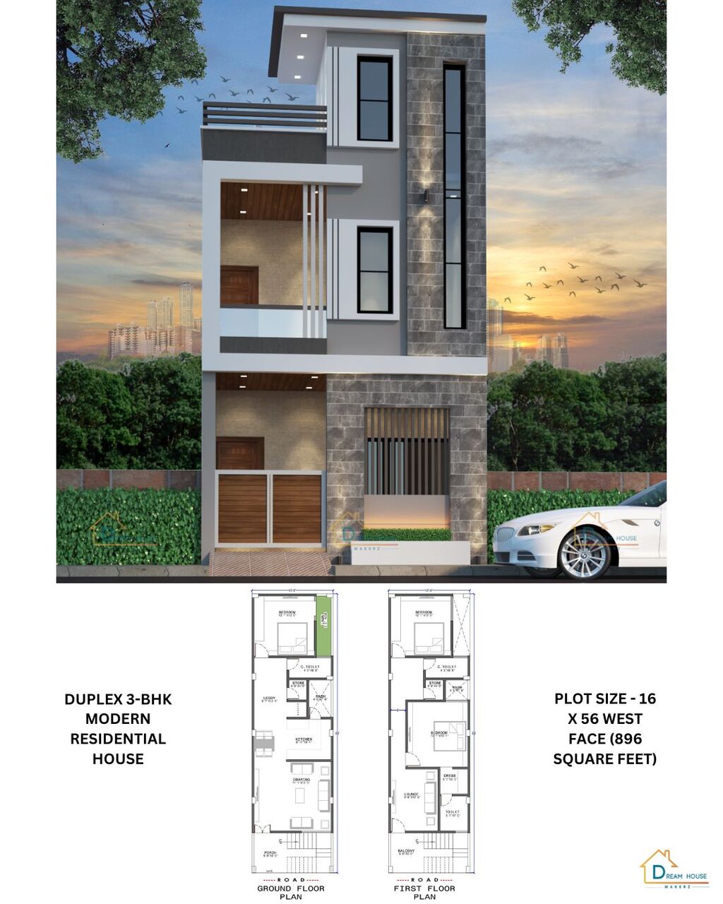 Indore, Interior Design, A Complete Home Design On A Narrow 16x56 Plot