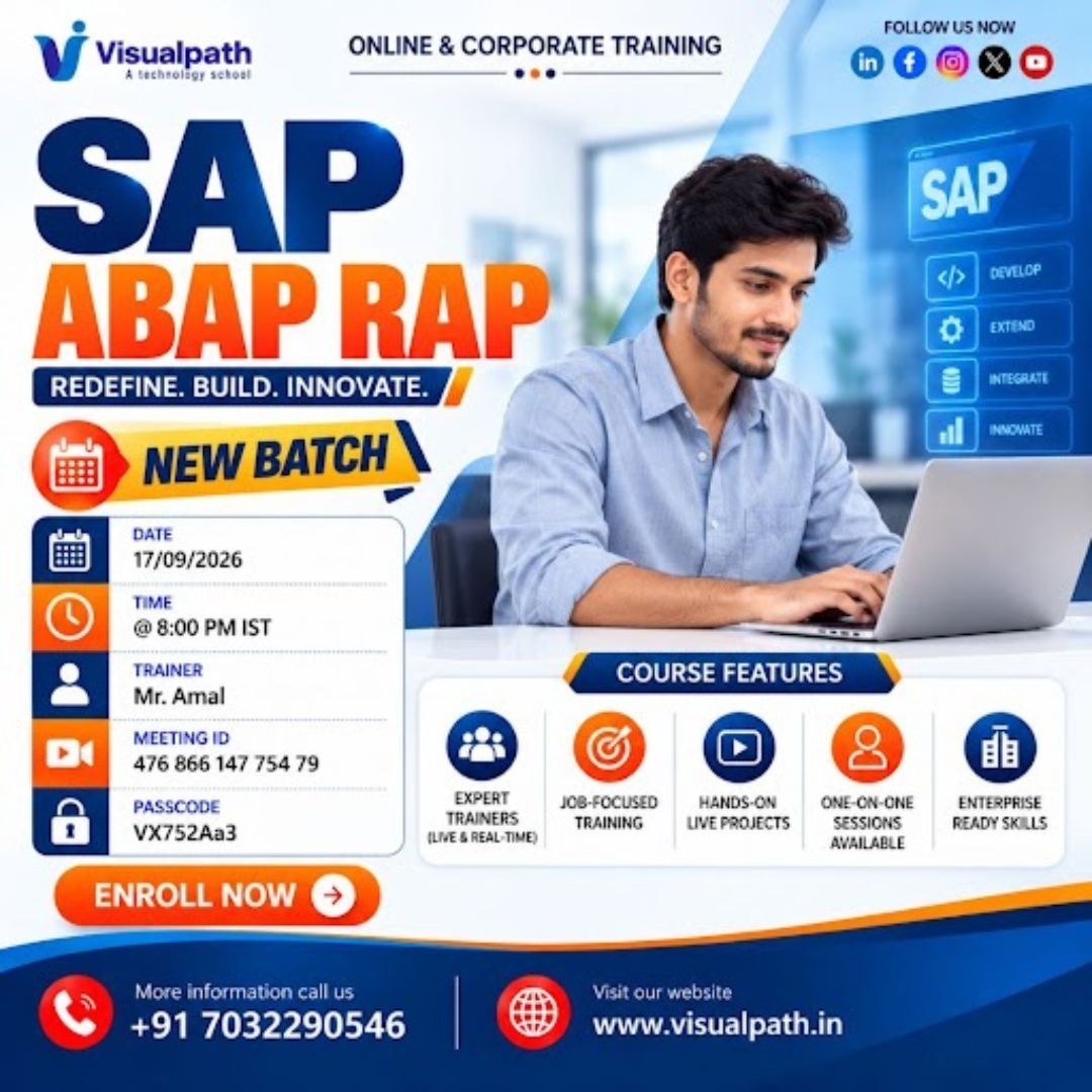 Hyderabad, Lessons Offered, Join SAP ABAP RAP Online Training New  Batch Sep 17