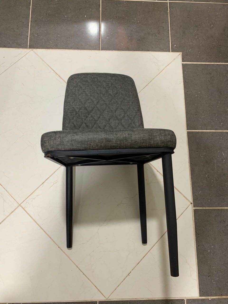 Jubail, Furniture, SAR 10,  ​[]AS-IS] Gray Fabric Dining Chair For Repair / Parts – 10 SAR