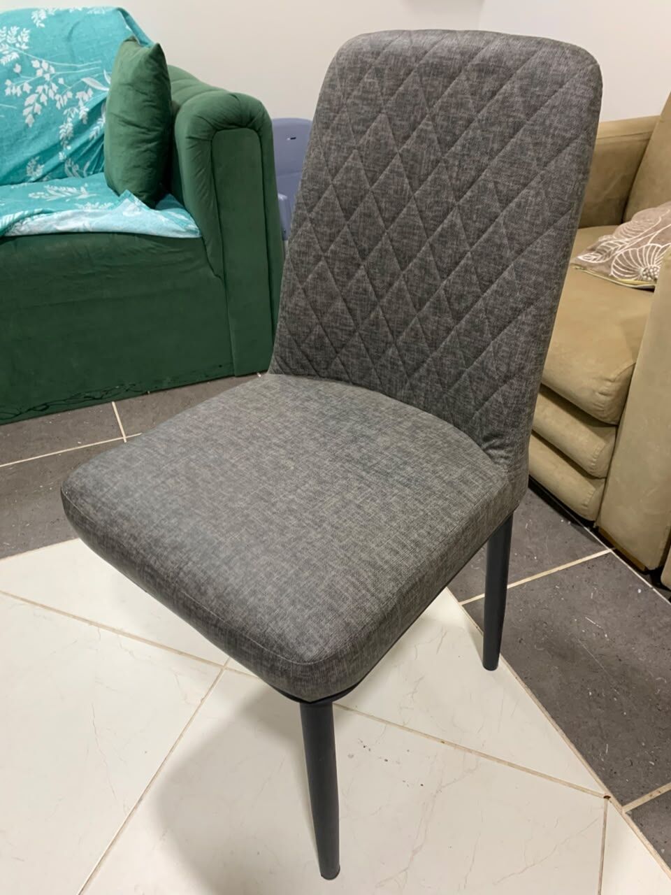 Jubail, Furniture, SAR 10,  ​[]AS-IS] Gray Fabric Dining Chair For Repair / Parts – 10 SAR