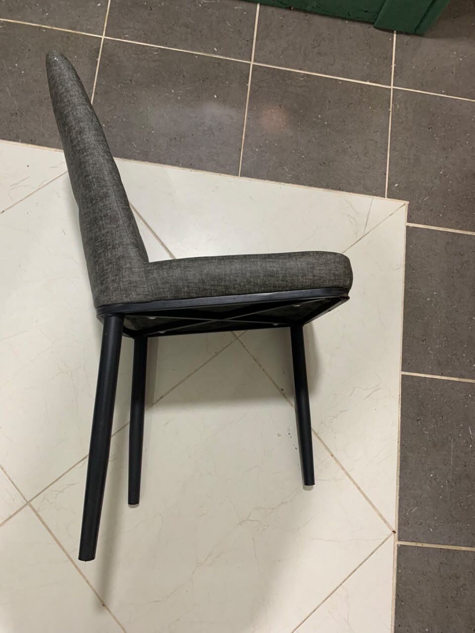 Jubail, Furniture, SAR 10,  ​[]AS-IS] Gray Fabric Dining Chair For Repair / Parts – 10 SAR