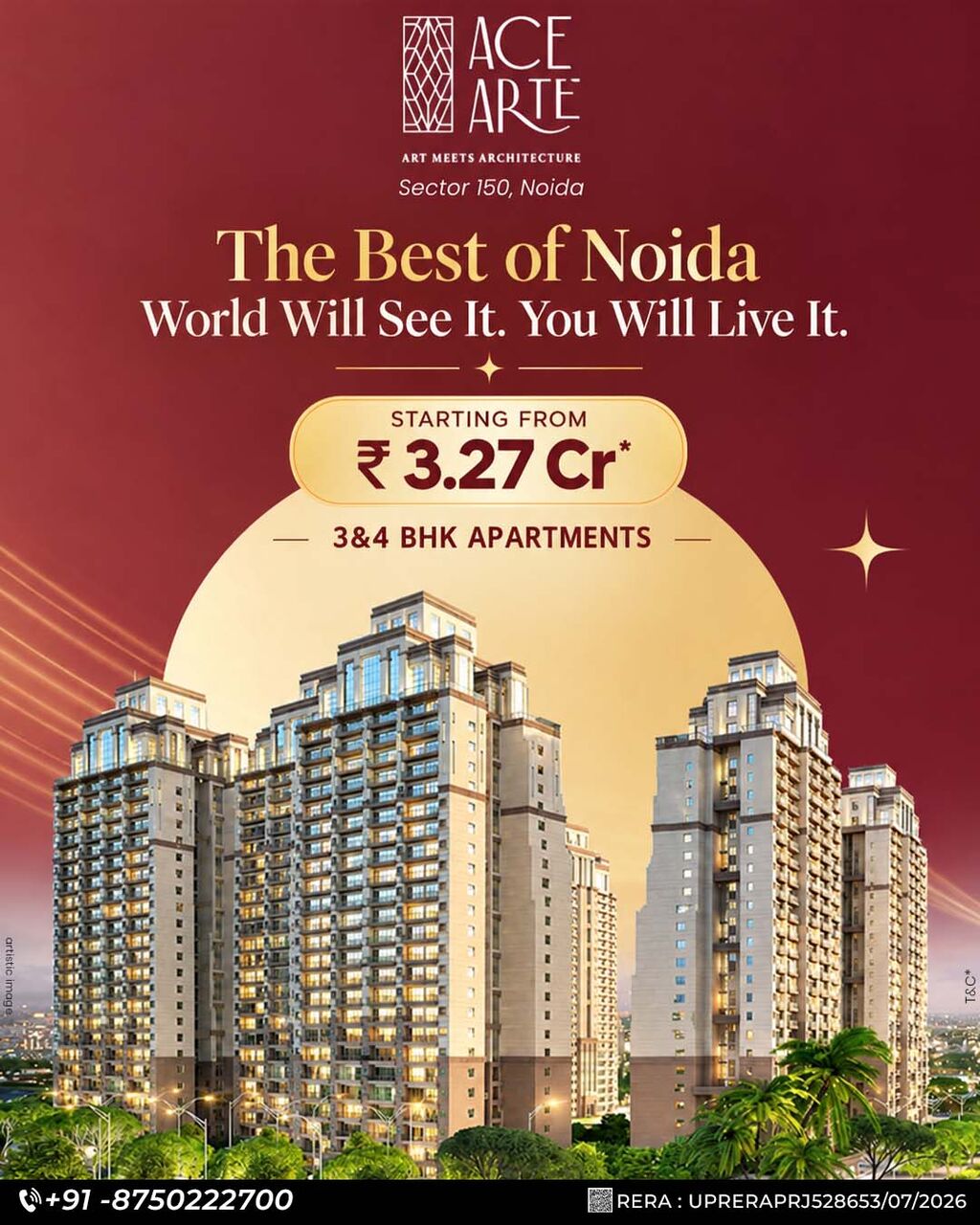Noida, Apartments, Flats, Houses & Villas, INR 32/month,  4 BR,  2600 Sq. Feet,  Ace Arte Apartments In Noida