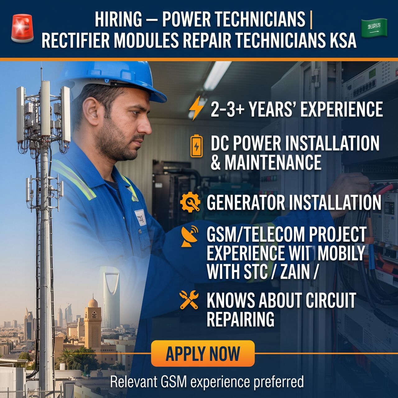 Riyadh, Jobs, 🚨 HIRING – POWER TECHNICIANS | RECTIFIER MODULES REPAIR TECHNICIANS KSA 🇸🇦