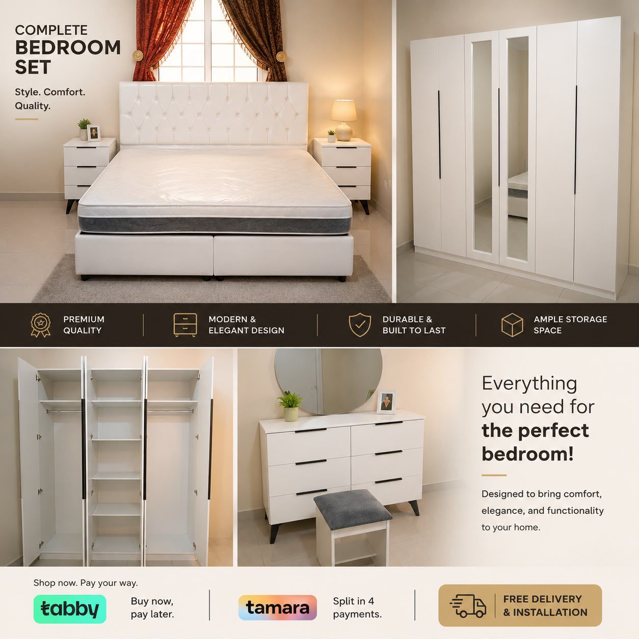 Jeddah, Furniture, SAR 1,  Complete Bedroom Set With Low Price And High Quality
