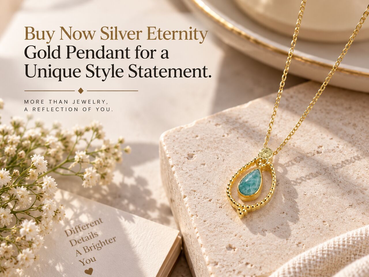 Jaipur, Jewelry, INR 4900,  Buy Now Silver Eternity Gold Pendant For A Unique Style Statement