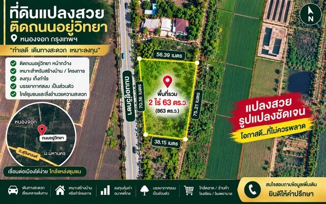 Bangkok, Real Estate For Sale, THB 17260000,  6 BR,  863 Sq. Feet,  ที่ดินหนองจอก ติดถนนอยู่วิทยา ทำ