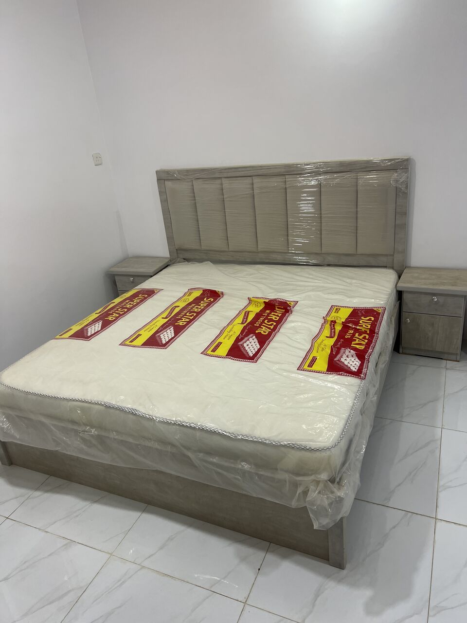 Riyadh, Furniture, SAR 1200,  Room Furniture Bed Almarai Dressing Table With 2 Small Tables