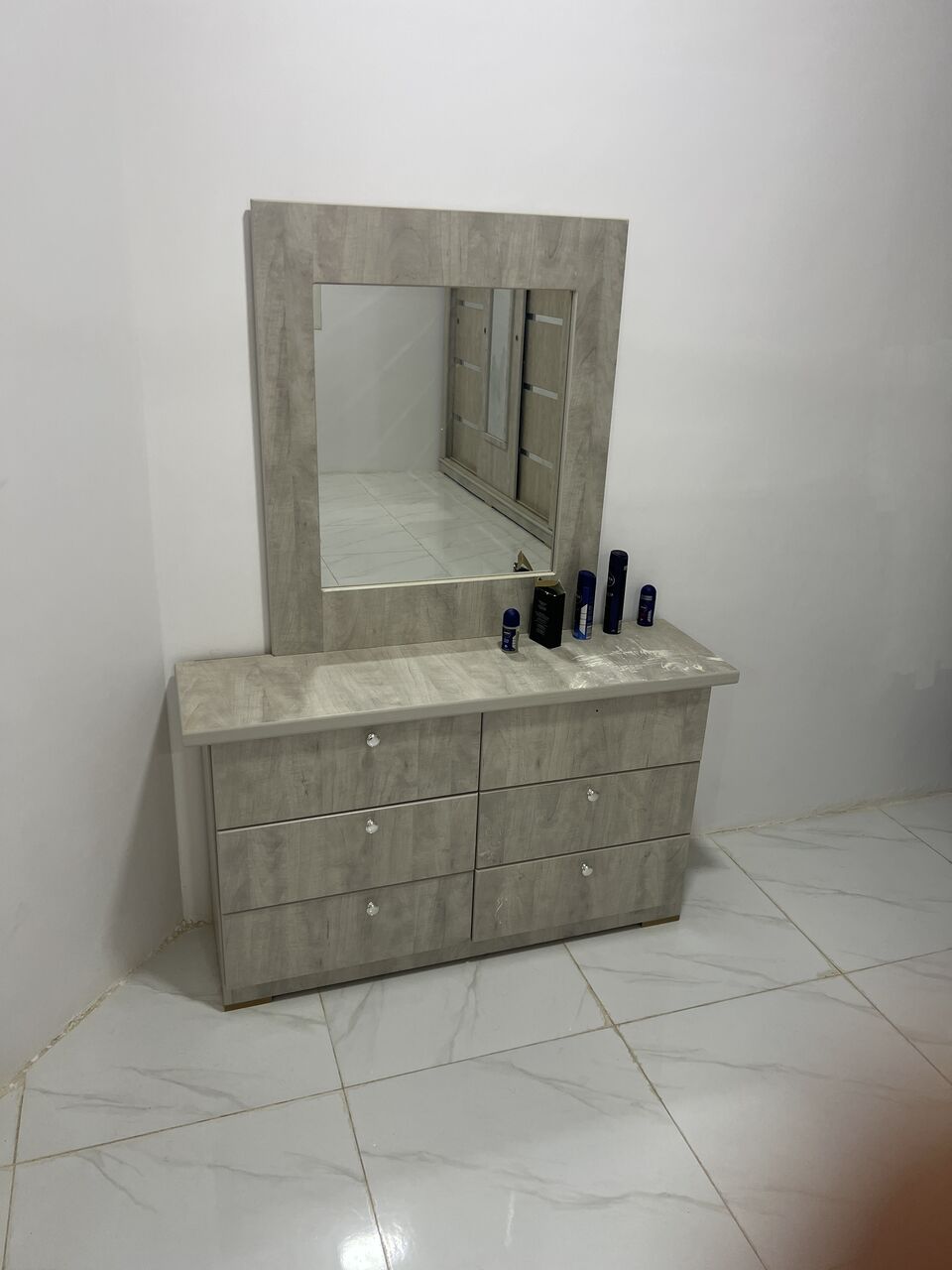 Riyadh, Furniture, SAR 1200,  Room Furniture Bed Almarai Dressing Table With 2 Small Tables