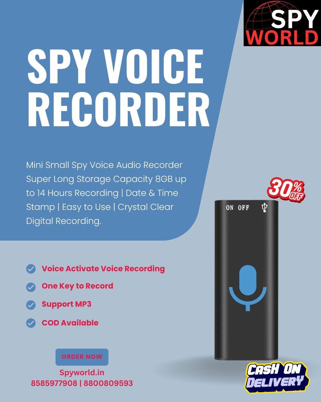 Mumbai, Electronics, INR 3999,  Buy Voice Recorders Online At Best Price In Spy World