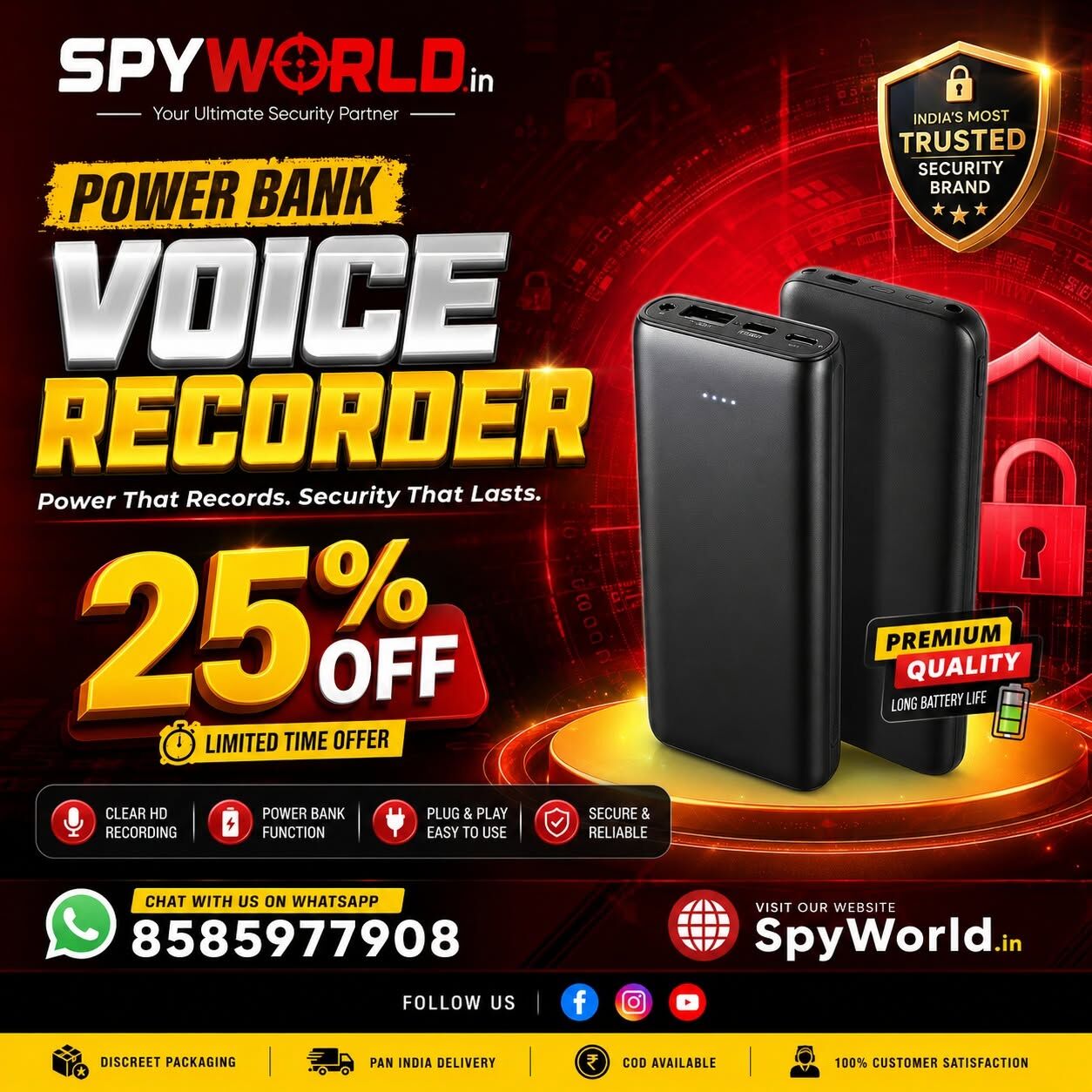 Mumbai, Electronics, INR 3999,  Buy Voice Recorders Online At Best Price In Spy World