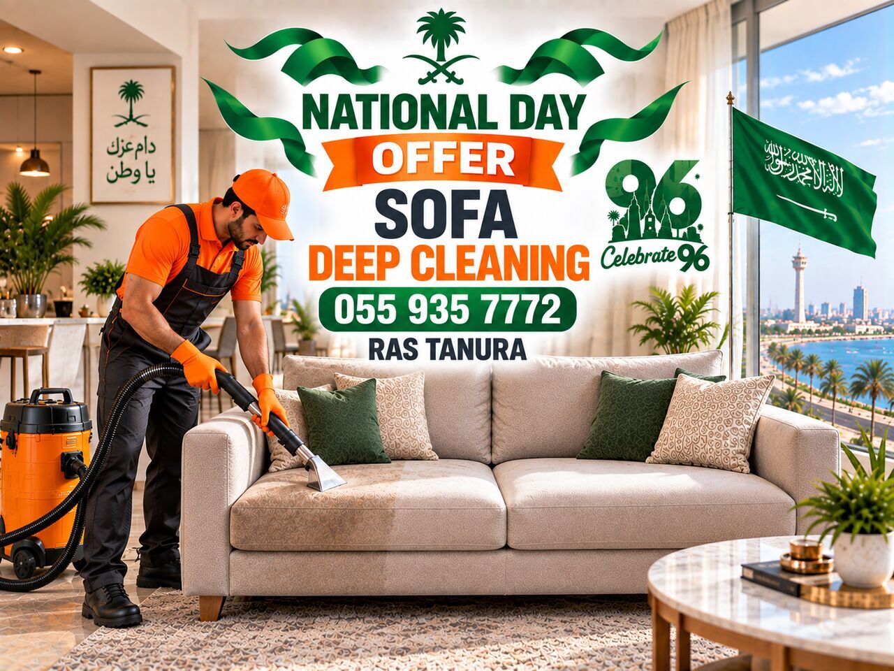 Al Anoud, Cleaning, 🧡🧡NATIONAL DAY OFFER–SOFA DEEP CLEANING RAS TANURA–055 935 7772🧡🧡