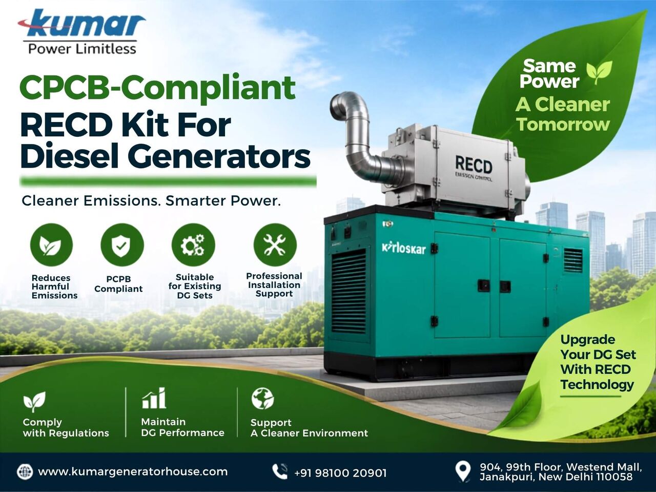 New Delhi, Industrial Machinery, CPCB-Compliant RECD Kit For Diesel Generators | RECD Kit For DG Set