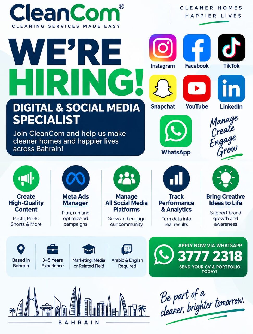 Manama, Jobs, DIGITAL & SOCIAL MEDIA SPECIALIST