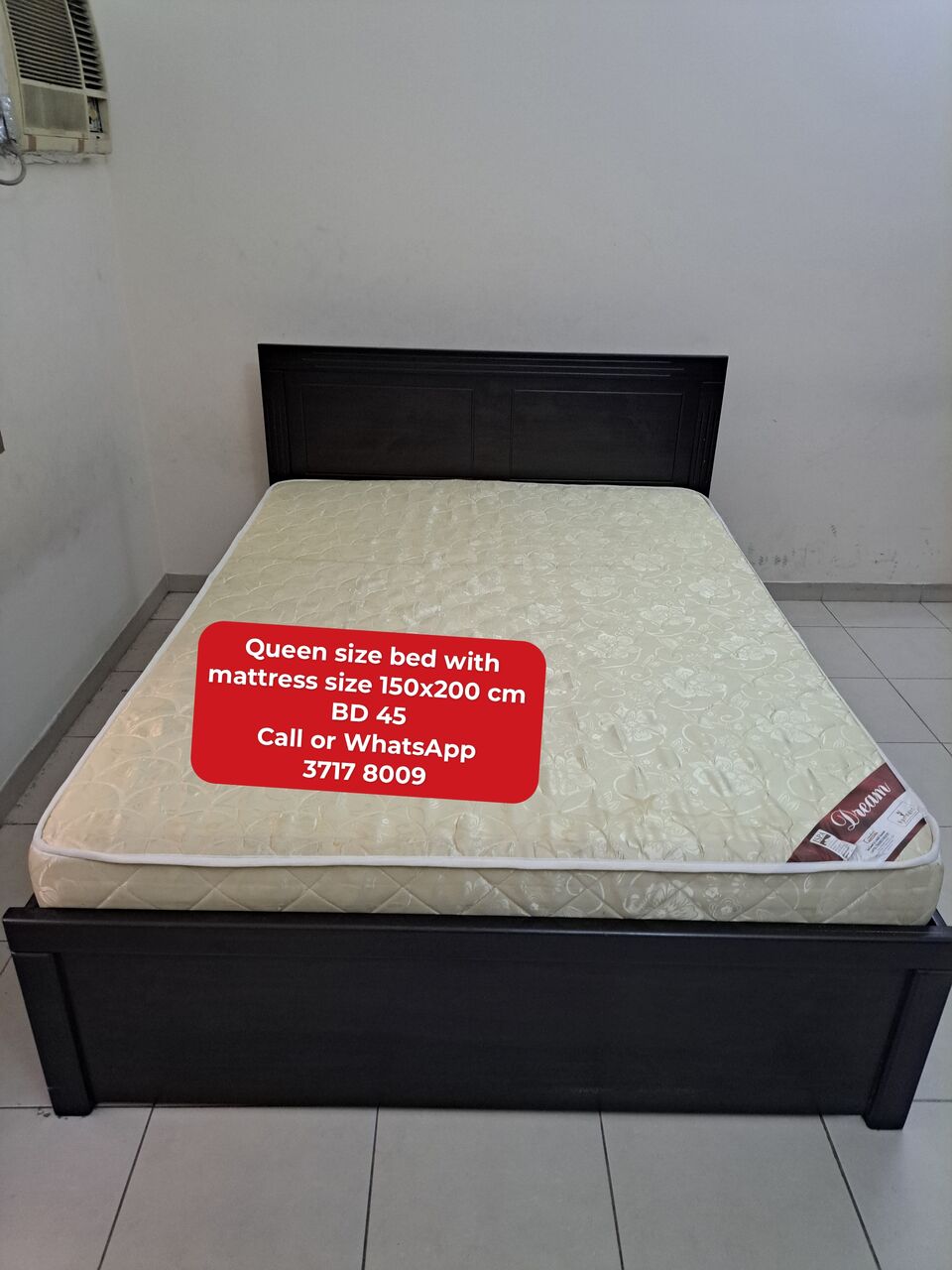 Manama, Furniture, BHD 45,  @@Queen Size Bed With Mattress In Good Condition For Sale With Delivery