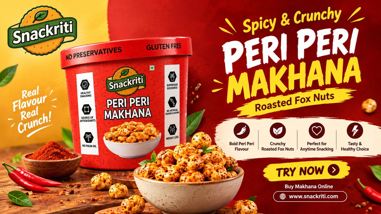Mumbai, Business Partners, Peri Peri Makhana &ndash; Spicy & Crunchy Roasted Fox Nuts | Snackriti