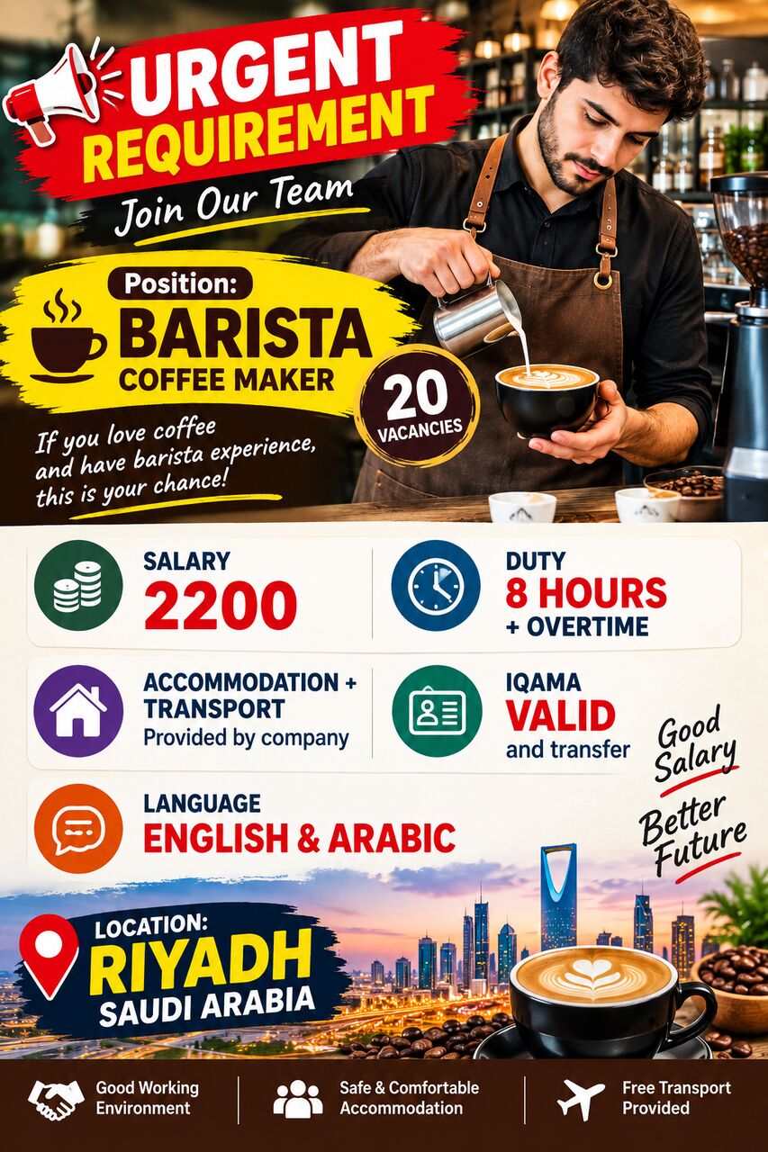 Riyadh, Jobs, BARISTA