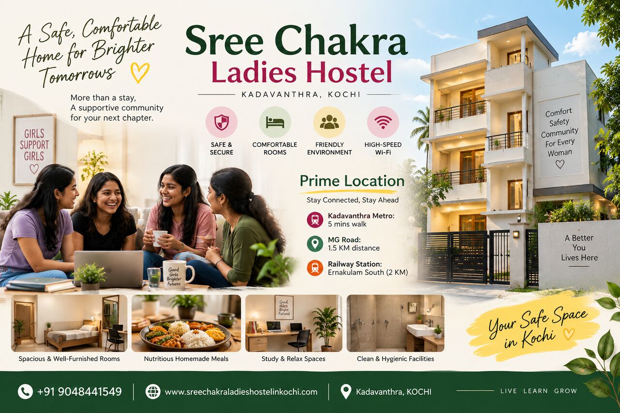 Kochi, Buildings, Sree Chakra Ladies Hostel In Kochi | Comfortable Stay In Kadavanthra