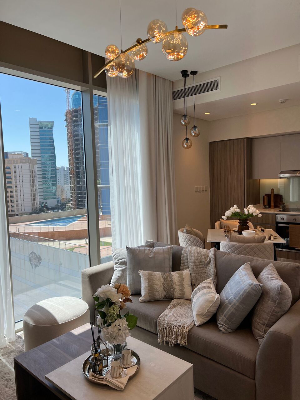 Al Seef, Apartments, Flats, Houses & Villas, BHD 375/month,  Furnished,  1 BR,  Partial Sea & City View Apartment FOR RENT IN SEEF