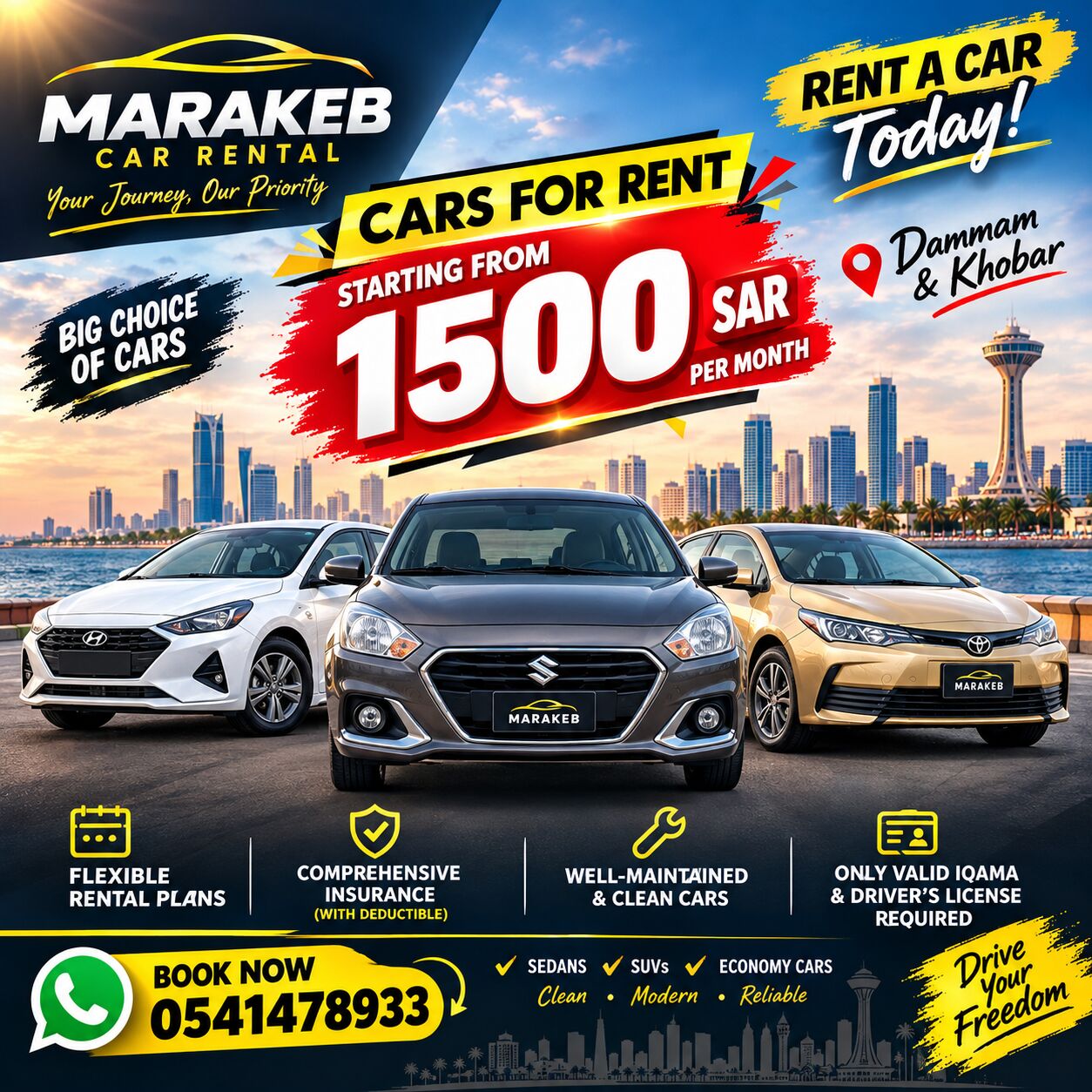 Dammam, Vehicles, Cars & Trucks , SAR 1500,  Hyundai Accent,  2020,  Automatic,  ,  Cars For Rent Monthly And Daily Low Price 1500sar