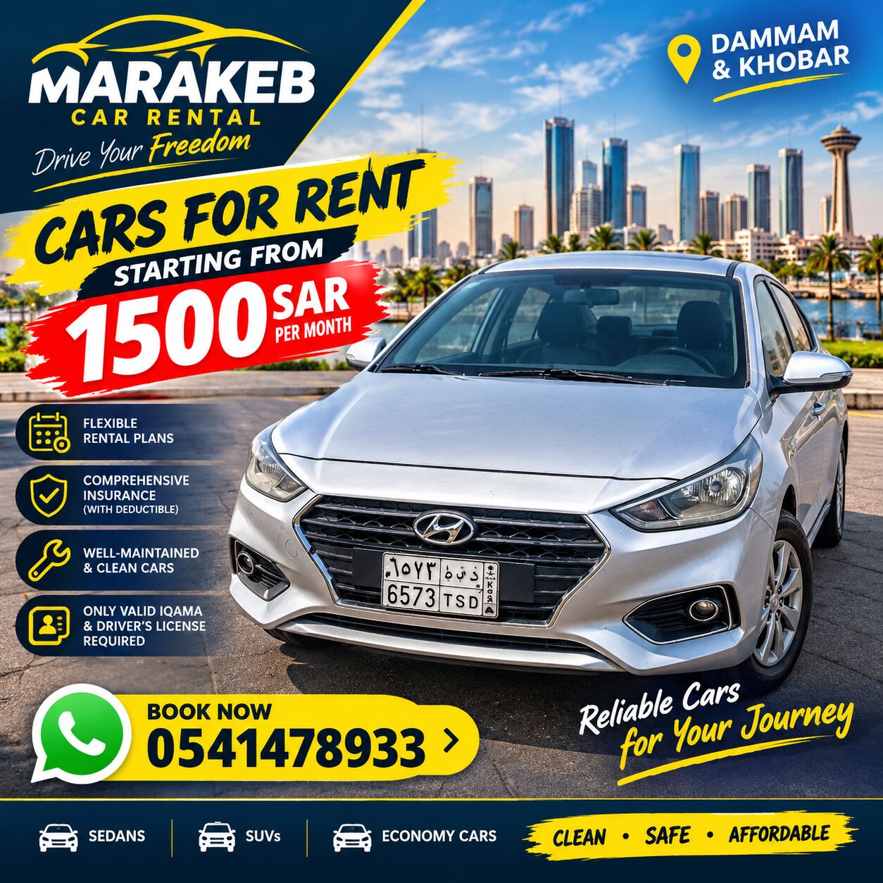 Dammam, Vehicles, Cars & Trucks , SAR 1500,  Hyundai Accent,  2020,  Automatic,  ,  Cars For Rent Monthly And Daily Low Price 1500sar