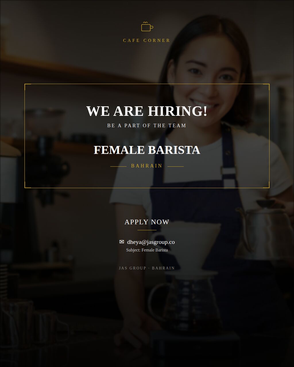 Manama, Jobs, Female Barista