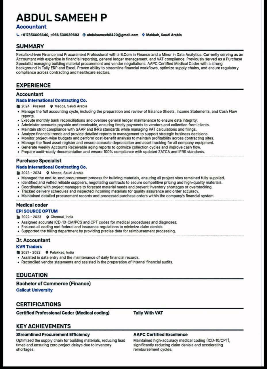 Jeddah, Job Seekers, Indian Kerala Looking For Job.