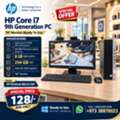 BHD 128,  HP Core I7 9th Gen PC RAM 8GB SSD 256GB 19" Monitor Win 11 & Office 2024 Ready To Use