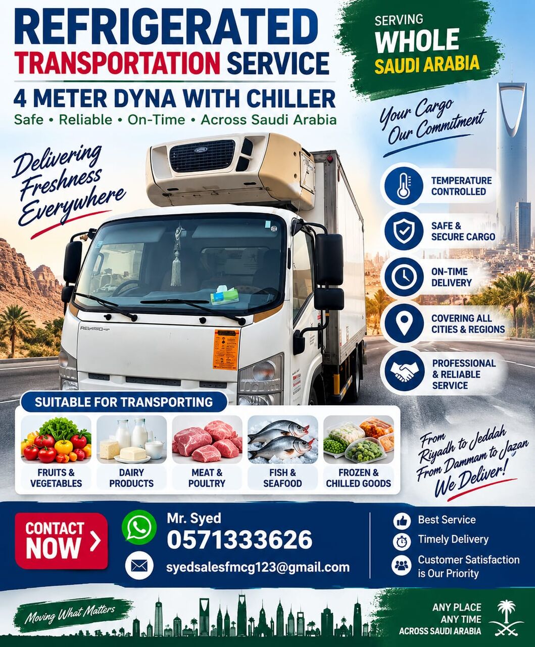 Dammam, Cargo, We Are Given To Service For Transportation Cargo Whole Saudi Arabia Good 4 Miter Dyna