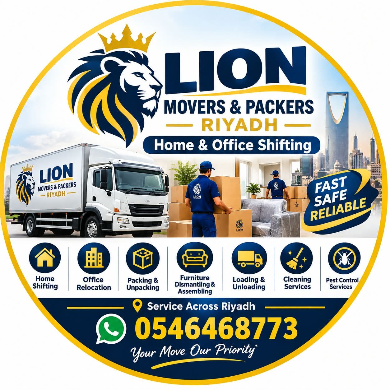 Riyadh, Household, *Lion Movers & Packers Riyadh Home & Office Shifting 0546468773