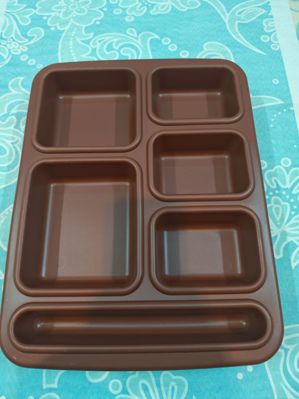 Dammam, Food, SAR 400,  Brown Multi-Compartment Food Serving Tray &ndash; 16 × 15 Inches