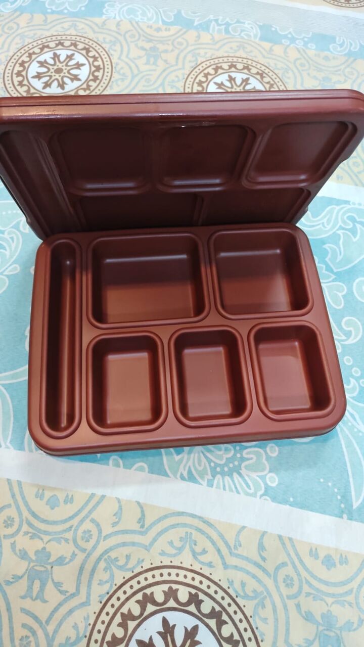 Dammam, Food, SAR 400,  Brown Multi-Compartment Food Serving Tray &ndash; 16 × 15 Inches