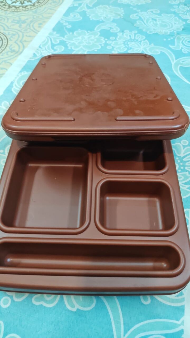 Dammam, Food, SAR 400,  Brown Multi-Compartment Food Serving Tray &ndash; 16 × 15 Inches