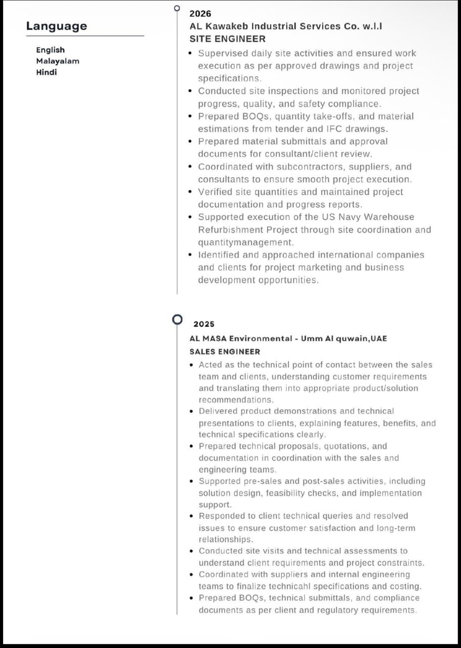 Dubai, Job Seekers, Mechanical Engineer