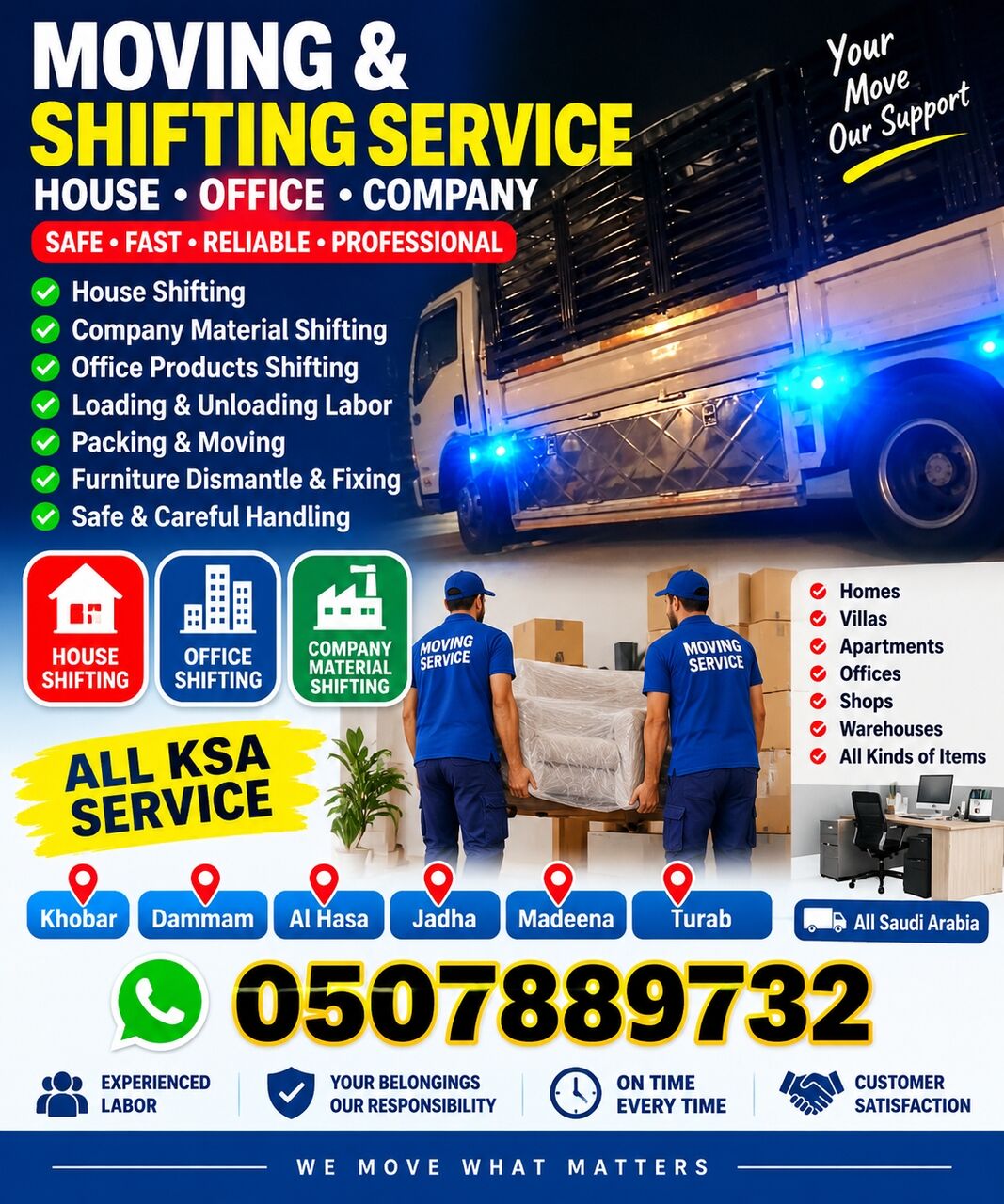 Jubail, Labor/Moving, House Shifting And Company Material Office Products Shifting All KSA Khobar Dammam Al Hasa