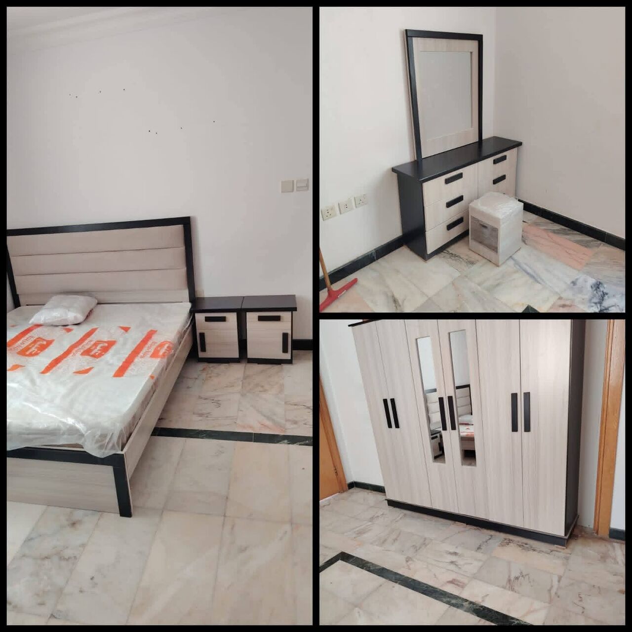 Al Malaz, Temp Jobs, King Size Camplete Bedroom Set With Mattress Dalaviery & Instaltoin Free
