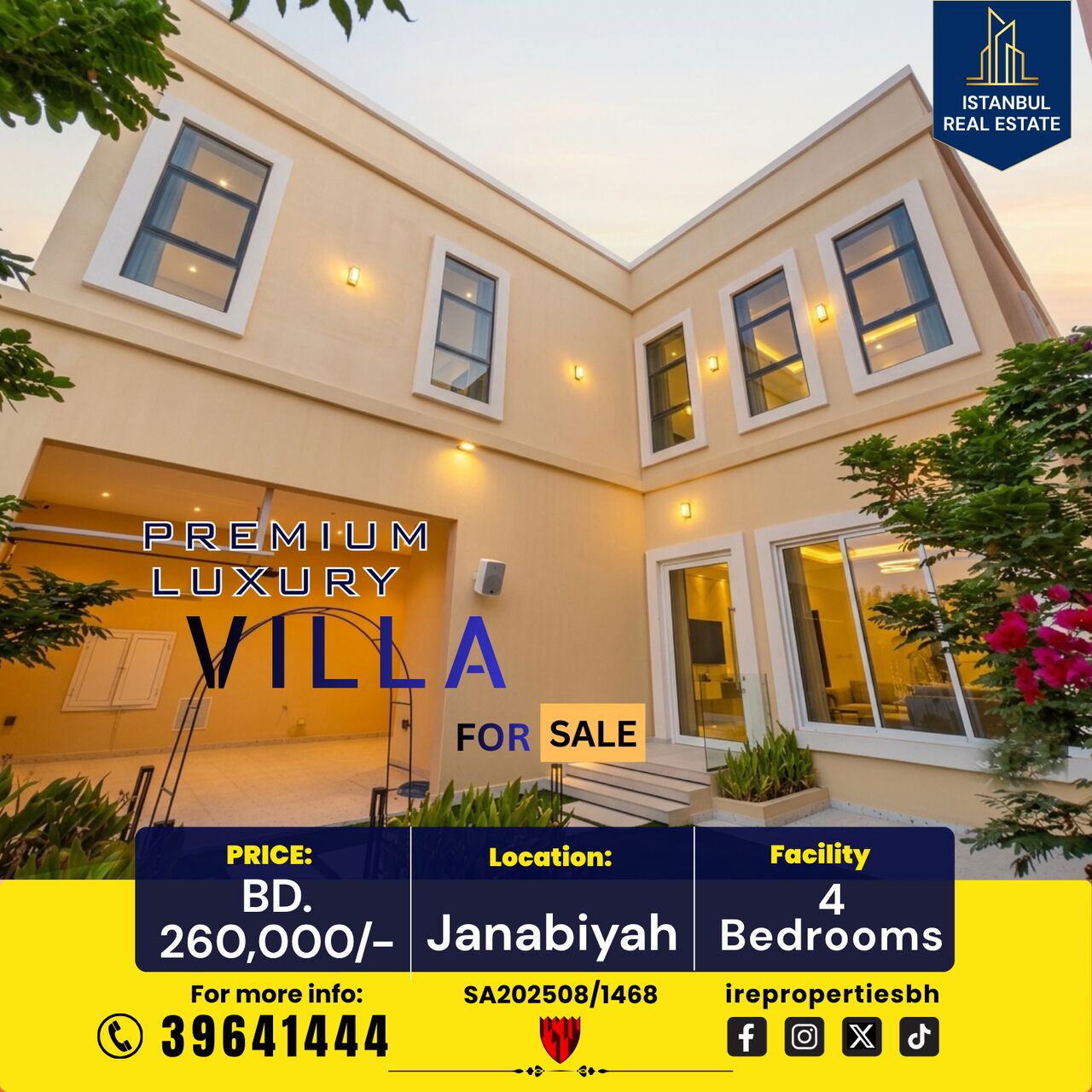 Janabiya, Villas, BHD 260000,  365 Sq. Meter,  Brand New Luxury Villa For Sale In Janabiya Starting BD.260,000/-