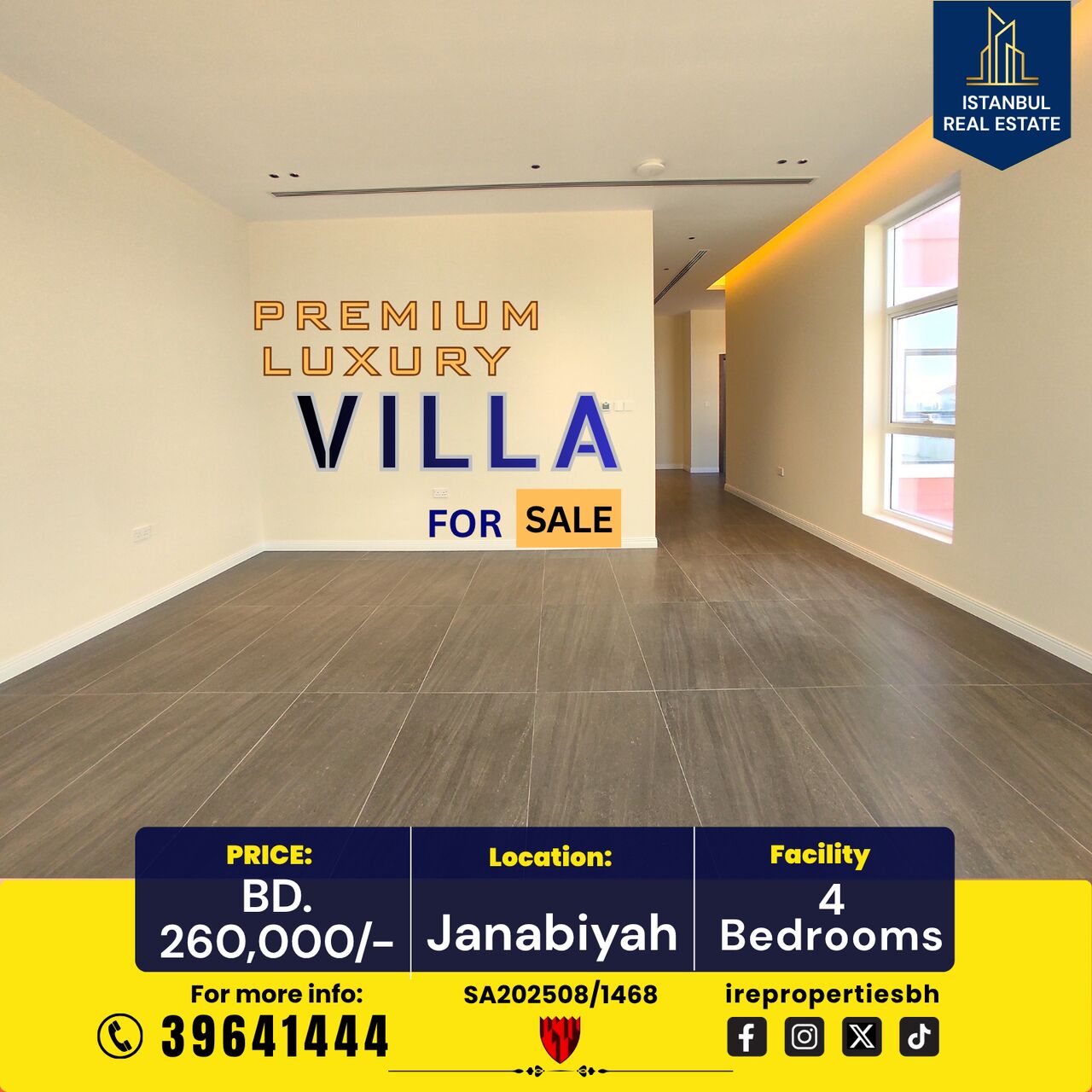 Janabiya, Villas, BHD 260000,  365 Sq. Meter,  Brand New Luxury Villa For Sale In Janabiya Starting BD.260,000/-