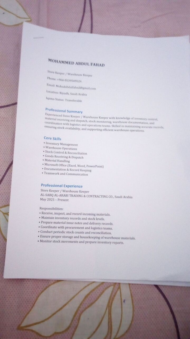 Riyadh, Job Seekers, Wearhouse ​