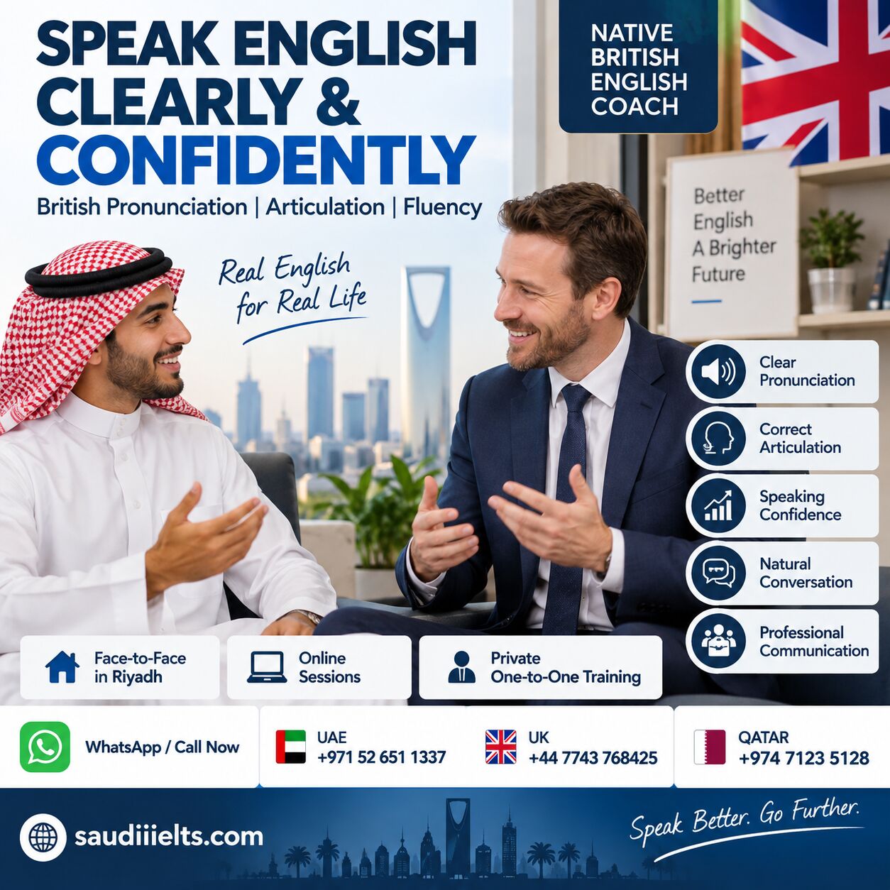 Riyadh, Lessons Offered, Speak English Clearly & Confidently | British Pronunciation/ Articulation/Fluency &ndash; Riyadh