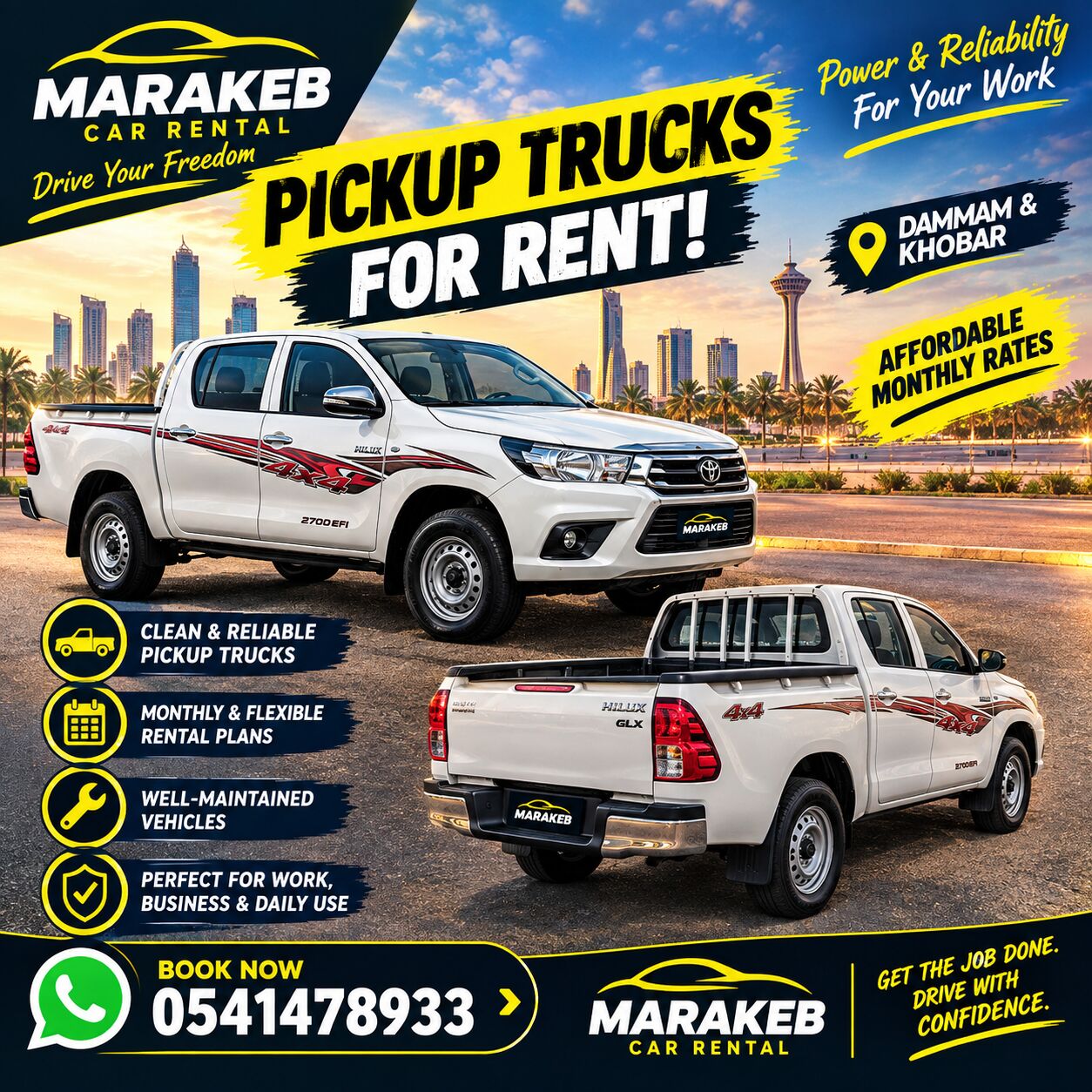 Dammam, Vehicles, Cars & Trucks , SAR 3500,  Toyota Hilux,  2016,  ,   For Rent