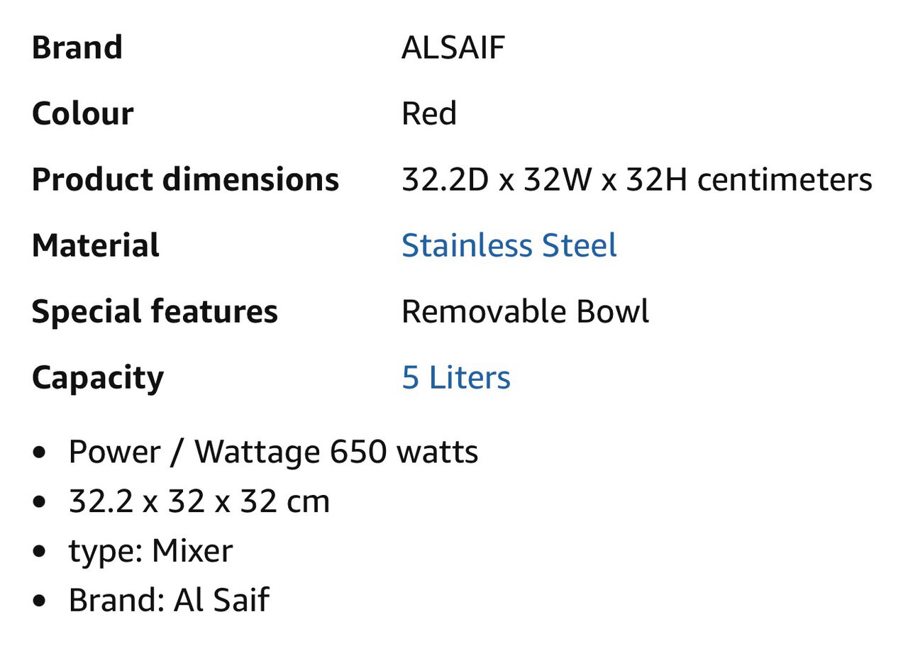 Jeddah, Appliances, SAR 150,  New Carton Packed Stand Mixer 5 Lit